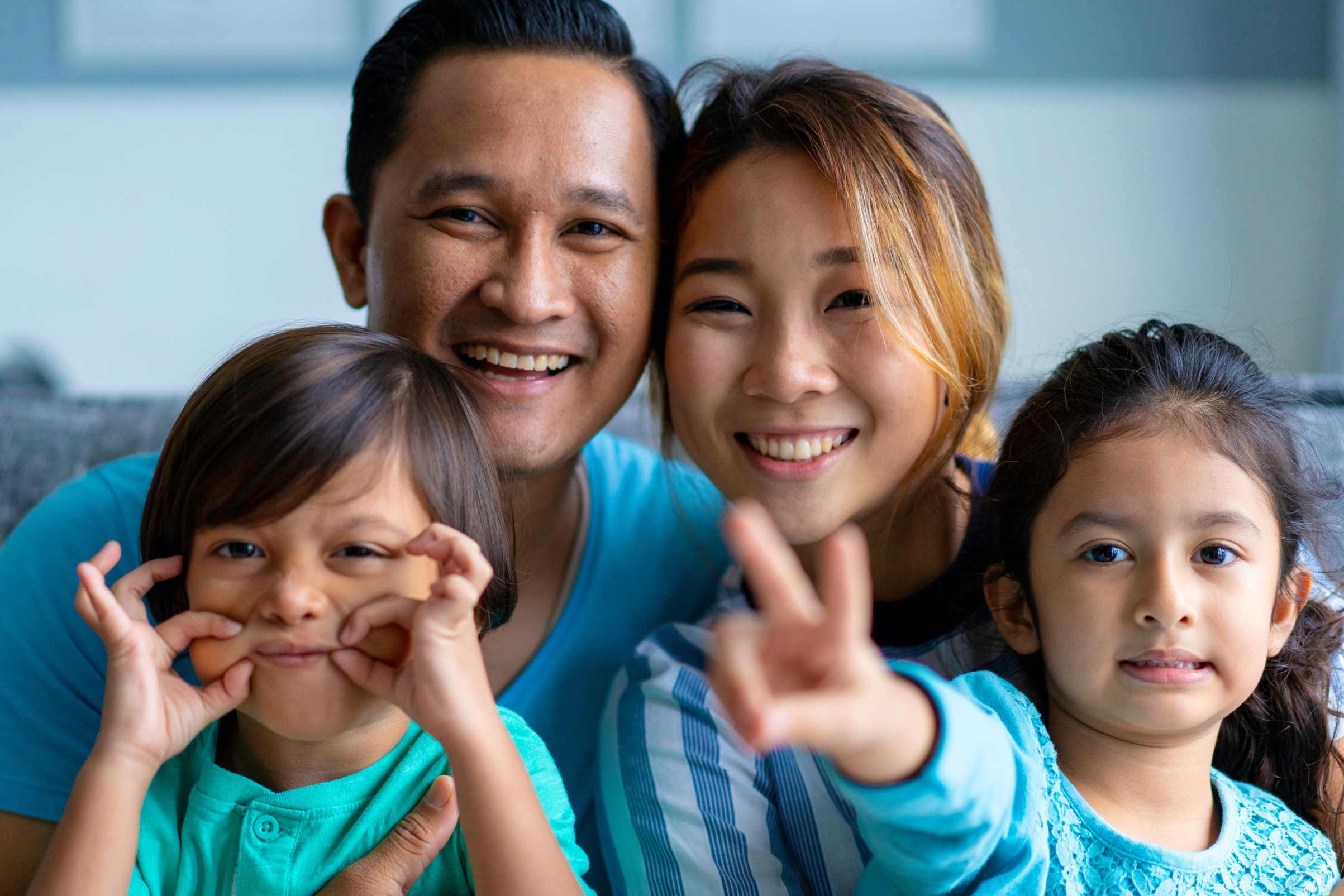 inter racial family photos with children